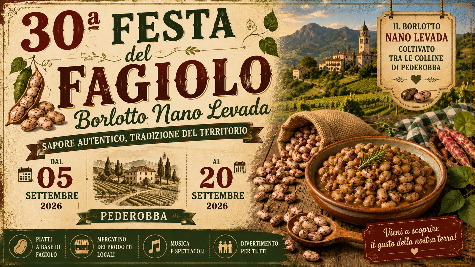 30ª Festa del Fagiolo Borlotto Nano Levada a Pederobba 2026