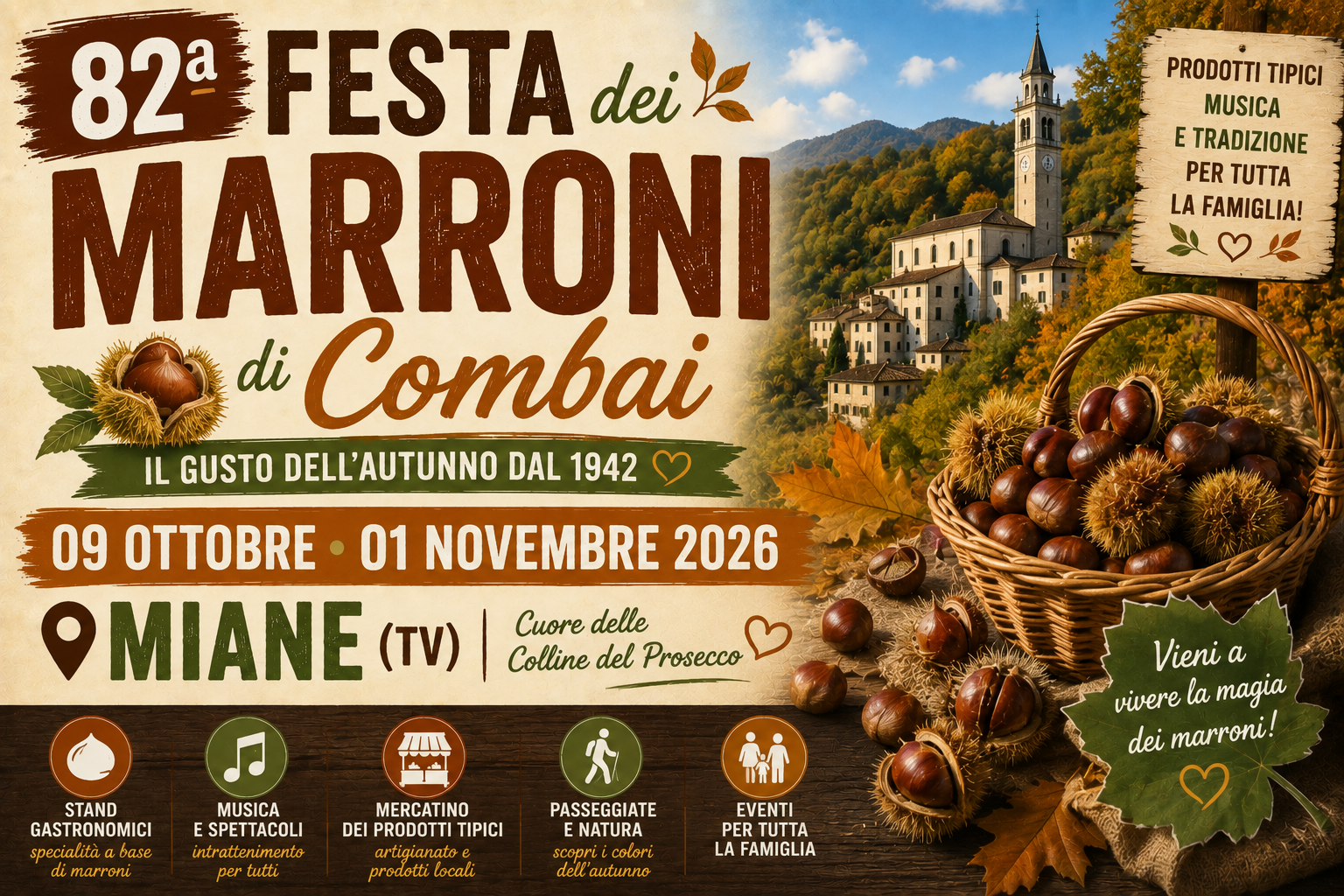 82ª Festa dei Marroni di Combai a Miane 2026