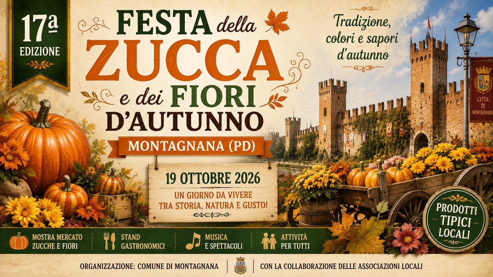 17ª Festa della Zucca e dei Fiori d’Autunno a Montagnana 2026