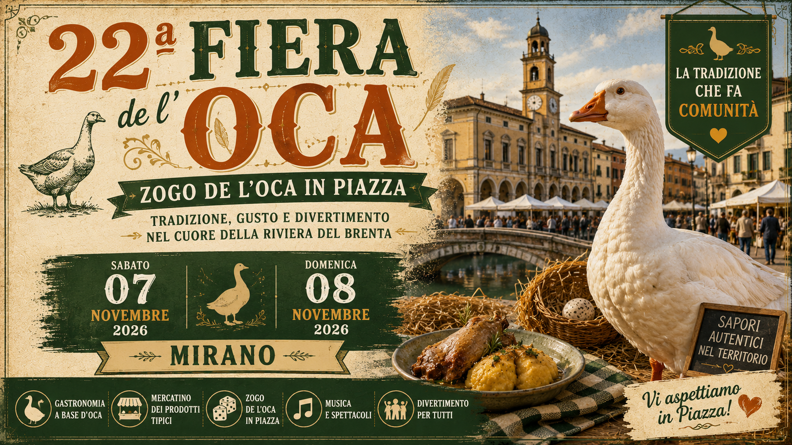 28ª Fiera de l'Oca – Zogo de l'Oca in Piazza a Mirano 2026