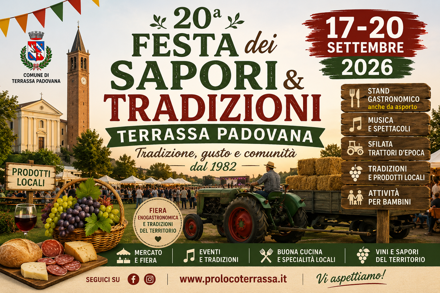 20ª Festa dei Sapori e delle Tradizioni a Terrassa Padovana 2026
