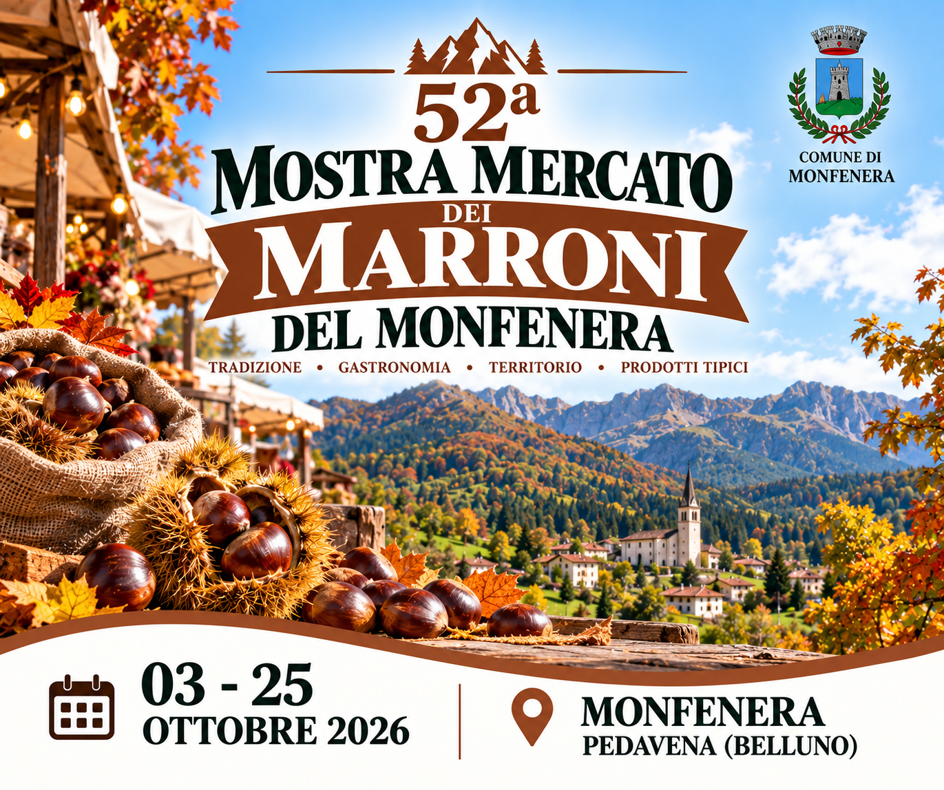 52ª Mostra Mercato dei Marroni del Monfenera a Pederobba 2026